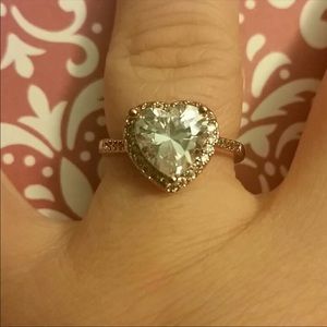 Rose Gold 3 Carat Halo Heart Shaped Ring